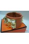 2009 Hermes Orange Leather Gold Bangle 1171  Replica