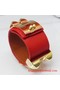 2009 Hermes Red Leather Gold Bangle 1171  Replica