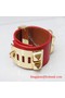 2009 Hermes Red Leather Gold Bangle 1171  Replica