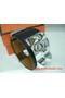 2010 Hermes Black Leather Silver Bangle 1171  Replica