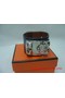 2010 Hermes Black Leather Silver Bangle 1171  Replica