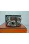 2010 Hermes Black Leather Silver Bangle 1171  Replica
