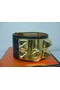 2010 Hermes Medor Bracelet Black Leather Gold Bangle 1171  Replica
