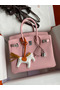 Hermes Birkin 25 Retourne Handmade Bag In Rose Sakura Epsom Calfskin Replica