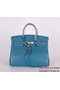 Hermes Birkin 35CM Tote Bag Clemence Leather H-35 Blue Replica