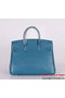 Hermes Birkin 35CM Tote Bag Clemence Leather H-35 Blue Replica