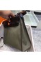 Hermes Herbag 31CM Original Canvas Leather & Calfskin 45987 Atrovirens&Black Replica