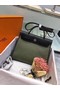 Hermes Herbag 31CM Original Canvas Leather & Calfskin 45987 Atrovirens&Black Replica