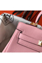 Hermes Kelly 20cm Bag In Pink Clemence Leather GHW Replica