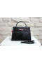 Hermes Kelly 32cm Shoulder Bag Black Croco Patent Leather K32 Silver Replica