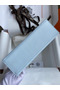 Hermes Kelly Pochette Handmade Bag In Blue Brume Epsom Calfskin Replica