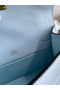 Hermes Kelly Pochette Handmade Bag In Blue Brume Epsom Calfskin Replica