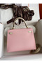 Hermes Kelly Sellier 25 Bicolor Bag in Rose Sakura and Craie Epsom Calfskin Replica
