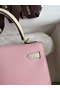 Hermes Kelly Sellier 25 Bicolor Bag in Rose Sakura and Craie Epsom Calfskin Replica