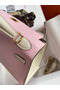 Hermes Kelly Sellier 25 Bicolor Bag in Rose Sakura and Craie Epsom Calfskin Replica