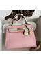 Hermes Kelly Sellier 25 Bicolor Bag in Rose Sakura and Craie Epsom Calfskin Replica