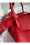 Hermes Mini Lindy Handmade Bag In Red Clemence Leather Replica