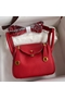 Hermes Mini Lindy Handmade Bag In Red Clemence Leather Replica