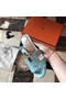 Hermes Oasis Sandals In Blue Atoll Epsom Leather Replica