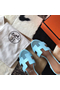 Hermes Oasis Sandals In Blue Atoll Epsom Leather Replica