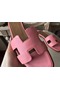 Hermes Oran Sandals In Pink Epsom Leather Replica