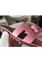 Hermes Oran Sandals In Pink Epsom Leather Replica