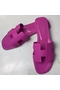Hermes Oran Slide Sandals In Magnolia Epsom Calfskin Replica
