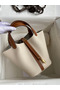 Hermes Picotin Lock 18 Bicolor Handmade Bag in Craie and Gold Clemence Leather Replica