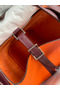 Hermes Picotin Lock 22 Bicolor Handmade Bag in Orange and Burgundy Swift Leather Replica
