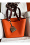 Hermes Picotin Lock 22 Bicolor Handmade Bag in Orange and Burgundy Swift Leather Replica
