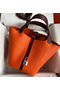 Hermes Picotin Lock 22 Bicolor Handmade Bag in Orange and Burgundy Swift Leather Replica