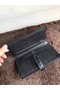 Hermes 100% genuine crocodile leather kelly Wallet 33569 black Replica