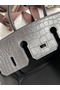 Hermes Birkin 25 Bag In Dark Grey Matte Alligator Crocodile Skin Replica