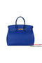 Hermes Birkin 35CM RoyalBlue Clemence Leather Tote Bag Gold Replica