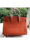 Hermes Birkin 35CM Tote Bag Orange Calfskin Leather BK35 Gold Replica