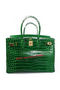 Hermes Birkin 35CM Tote Bags Green Iridescent Croco Leather Gold Replica