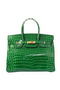 Hermes Birkin 35CM Tote Bags Green Iridescent Croco Leather Gold Replica
