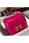 Hermes Constance 18 Handmade Bag In Rose Red Embossed Crocodile Replica