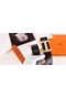 Hermes H Belt Buckle & Orange 32mm Clemence Strap Replica