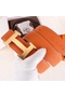 Hermes H Belt Buckle & Orange 32mm Clemence Strap Replica