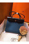 Hermes Herbag 31CM Original Canvas Leather & Calfskin 45987 Blue&Black Replica