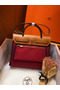 Hermes Herbag Zip 31cm Bag In Brown And Red Replica