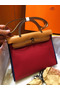 Hermes Herbag Zip 31cm Bag In Brown And Red Replica