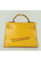 Hermes Kelly 32cm Shoulder Bags Yellow Iridescent Croco Leather Gold Replica