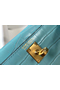 Hermes Kelly Mini II Bag In Blue Atoll Embossed Crocodile Leather Replica