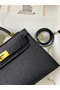 Hermes Kelly Mini II Sellier Handmade Bag In Black Chevre Mysore Leather Replica
