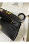 Hermes Kelly Mini II Sellier Handmade Bag In Black Chevre Mysore Leather Replica