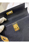 Hermes Kelly Mini II Sellier Handmade Bag In Black Chevre Mysore Leather Replica