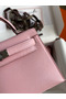 Hermes Kelly Mini II Sellier Handmade Bag In Rose Sakura Chevre Mysore Leather Replica