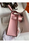 Hermes Kelly Mini II Sellier Handmade Bag In Rose Sakura Chevre Mysore Leather Replica